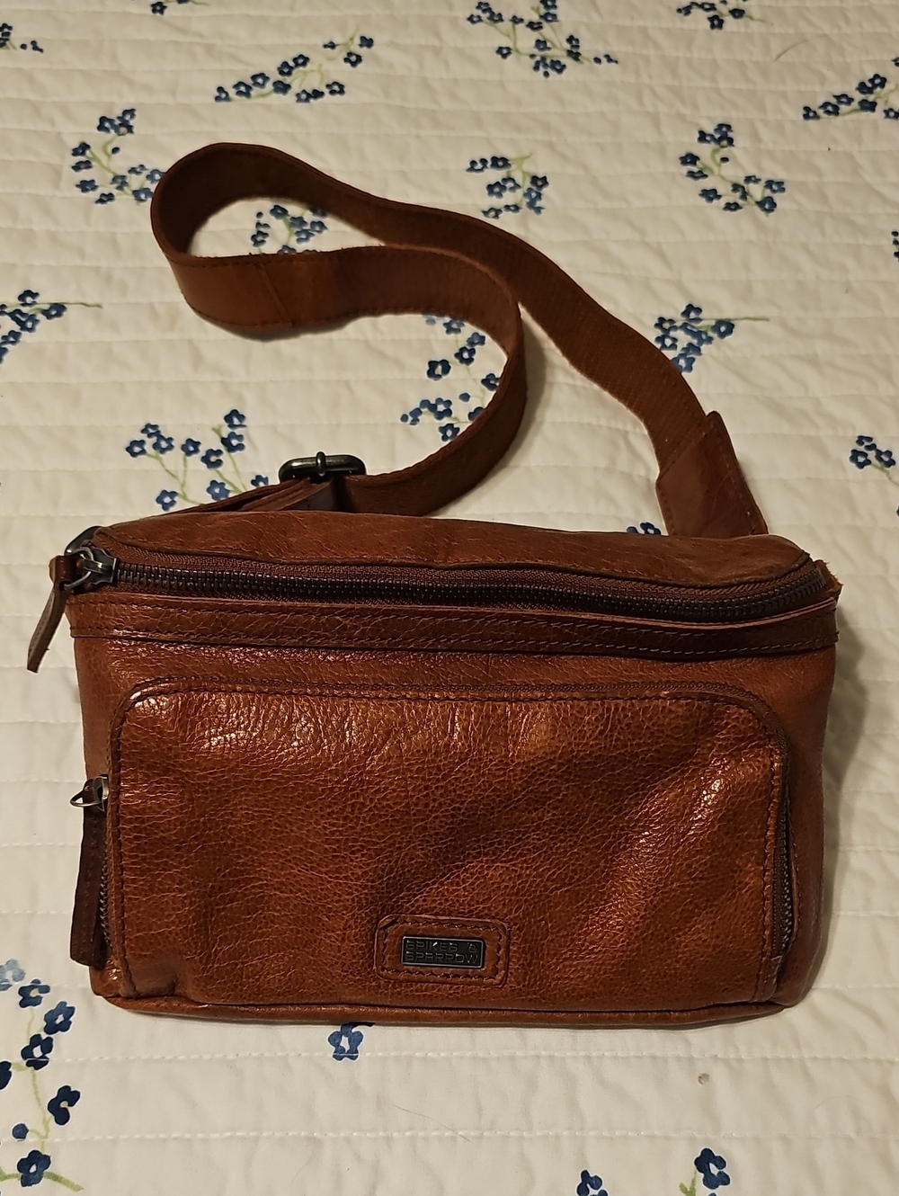 Spikes & Sparrow Elegant Brown Leather Belt Bag for Men. Adjustable Strap.